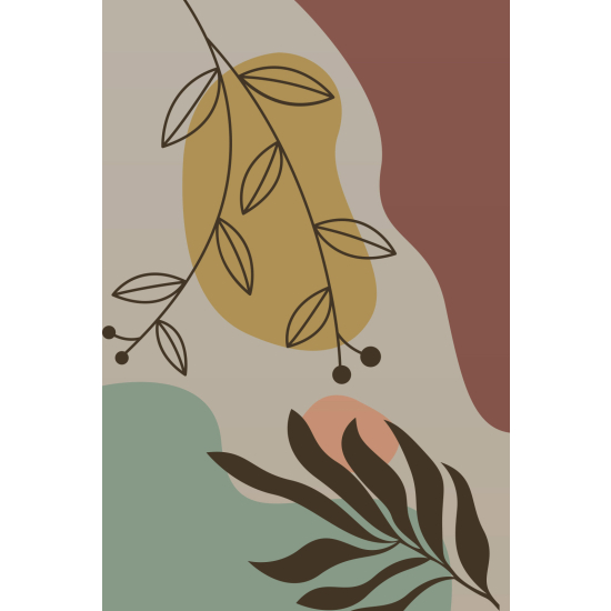 Panoramic Wallpaper - Wall Mural - Boho Leaves