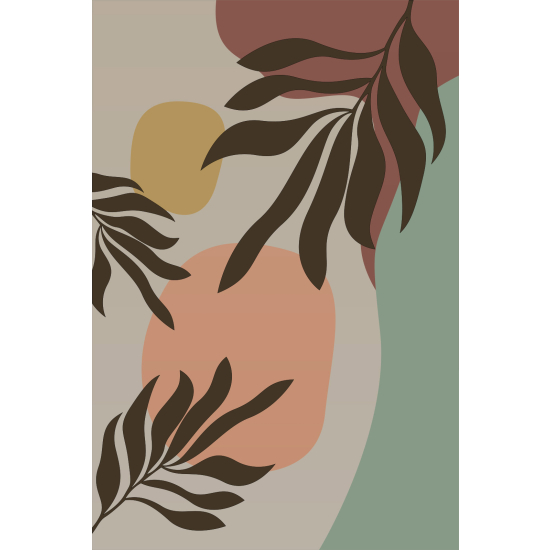 Panoramic Wallpaper - Wall Mural - Boho Leaves