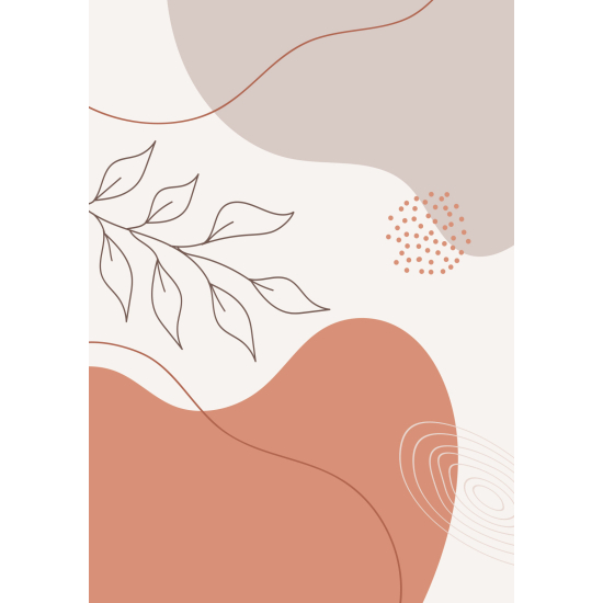 Panoramic Wallpaper - Wall Mural - Boho Leaves