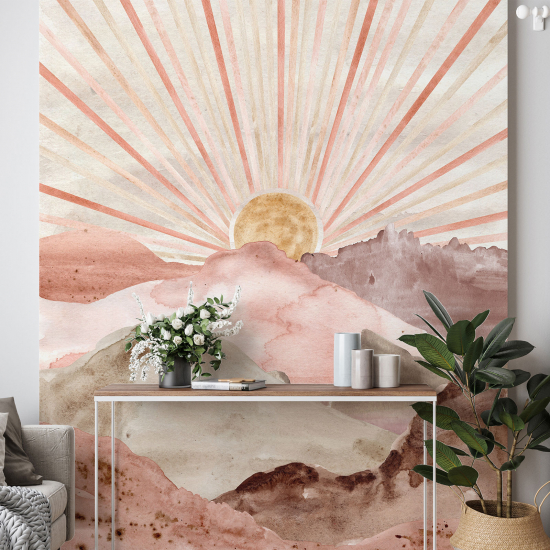 Panoramic Wallpaper - Wall Mural - Boho Sun