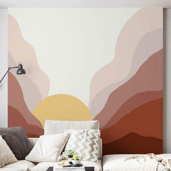 Panoramic Wallpaper - Wall Mural - Boho Sun