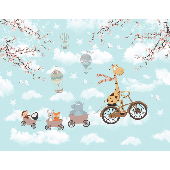 Panoramic Wallpaper - Wall Mural Children - Animals