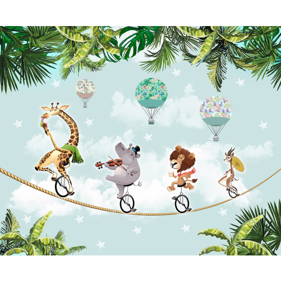 Panoramic Wallpaper - Wall Mural Children - Animals