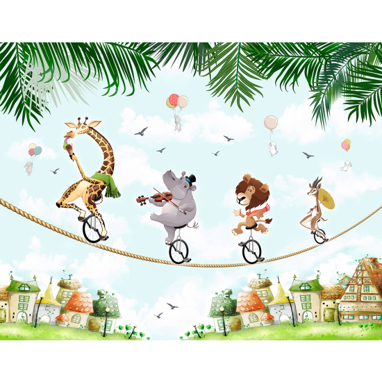 Panoramic Wallpaper - Wall Mural Children - Animals