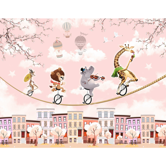 Panoramic Wallpaper - Wall Mural Children - Animals