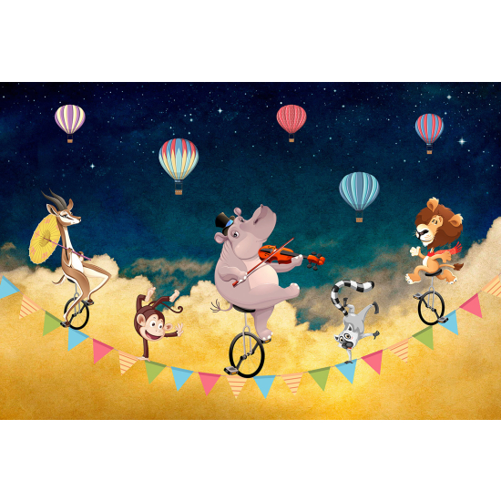 Panoramic Wallpaper - Wall Mural Children - Animals