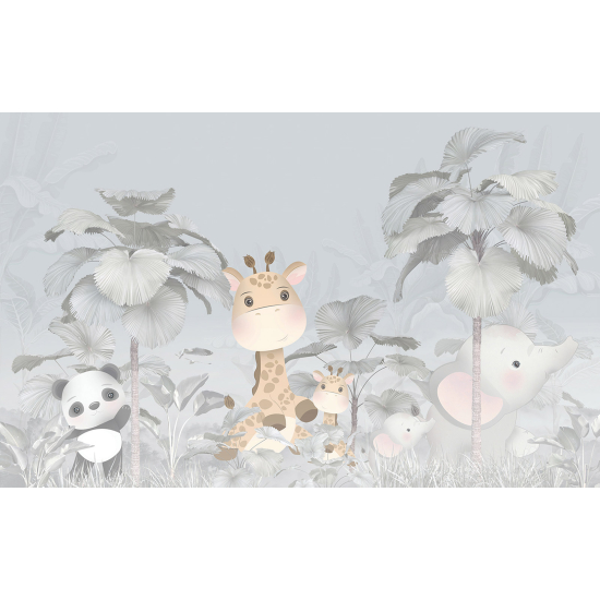 Panoramic Wallpaper - Wall Mural Children - Animals