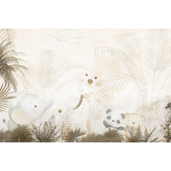 Panoramic Wallpaper - Wall Mural Children - Animals