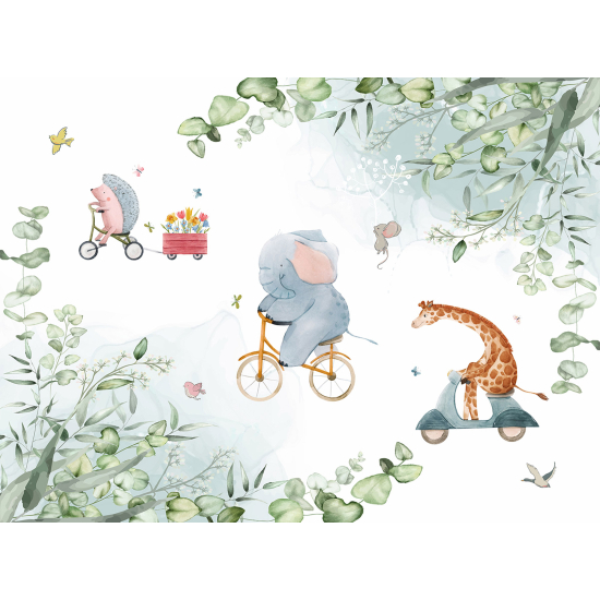 Panoramic Wallpaper - Wall Mural Children - Animals