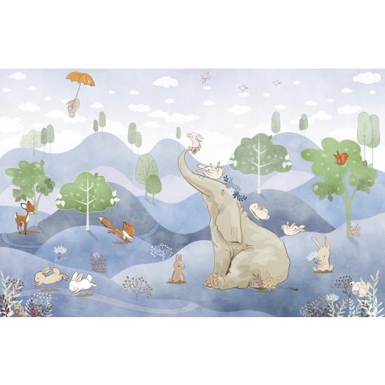 Panoramic Wallpaper - Wall Mural Children - Animals