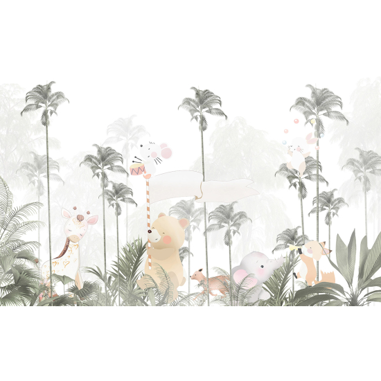 Panoramic Wallpaper - Wall Mural Children - Animals