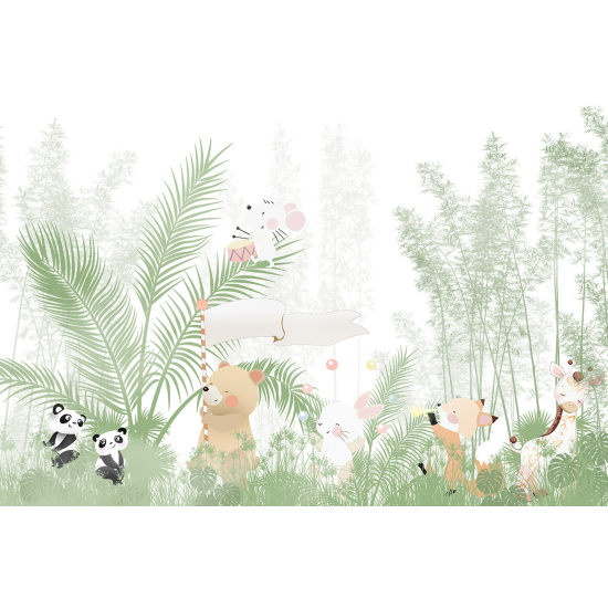 Panoramic Wallpaper - Wall Mural Children - Animals