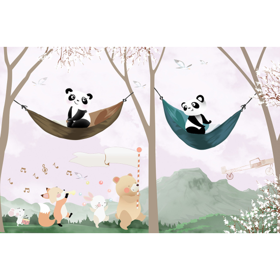 Panoramic Wallpaper - Wall Mural Children - Animals