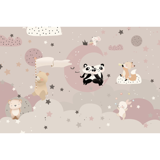 Panoramic Wallpaper - Wall Mural Children - Animals