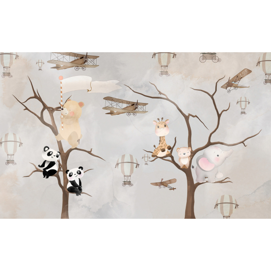 Panoramic Wallpaper - Wall Mural Children - Animals