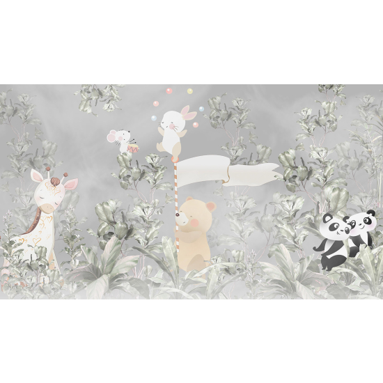 Panoramic Wallpaper - Wall Mural Children - Animals