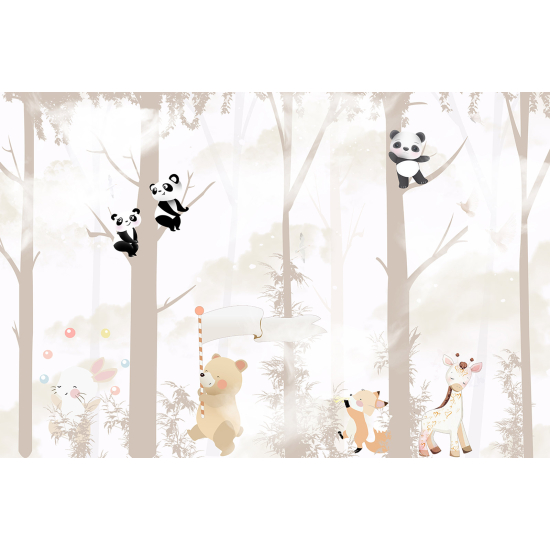 Panoramic Wallpaper - Wall Mural Children - Animals