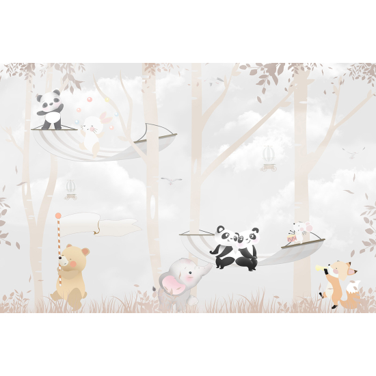 Panoramic Wallpaper - Wall Mural Children - Animals