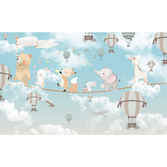 Panoramic Wallpaper - Wall Mural Children - Animals