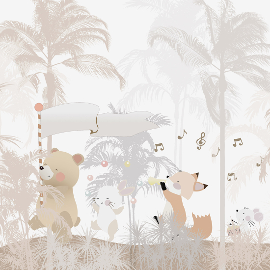 Panoramic Wallpaper - Wall Mural Children - Animals