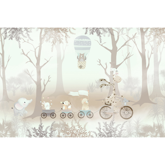 Panoramic Wallpaper - Wall Mural Children - Animals