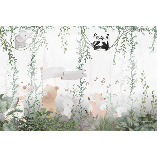 Panoramic Wallpaper - Wall Mural Children - Animals