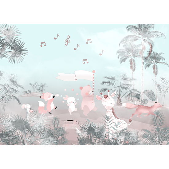 Panoramic Wallpaper - Wall Mural Children - Animals