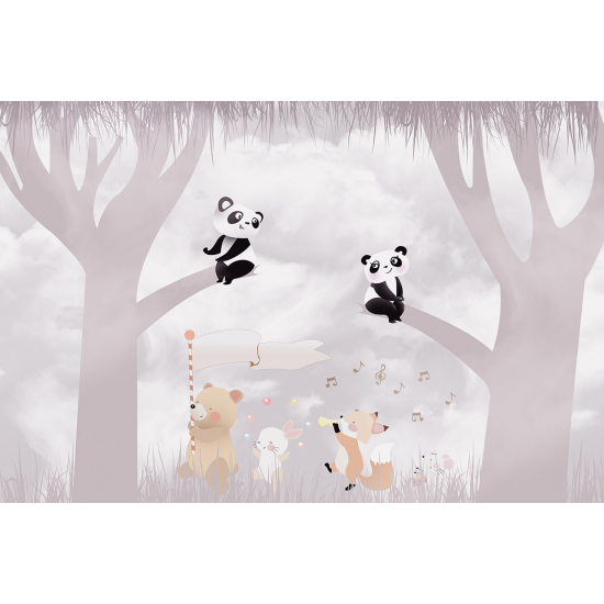 Panoramic Wallpaper - Wall Mural Children - Animals