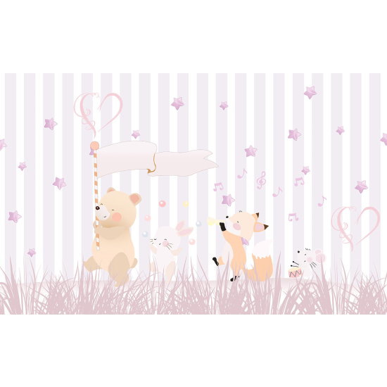 Panoramic Wallpaper - Wall Mural Children - Animals