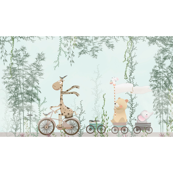 Panoramic Wallpaper - Wall Mural Children - Animals