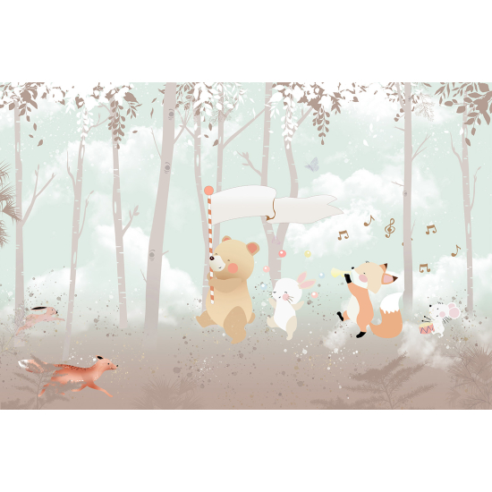 Panoramic Wallpaper - Wall Mural Children - Animals