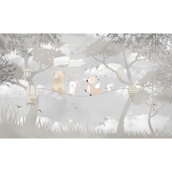 Panoramic Wallpaper - Wall Mural Children - Animals