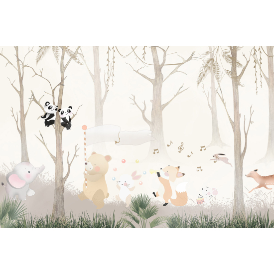 Panoramic Wallpaper - Wall Mural Children - Animals