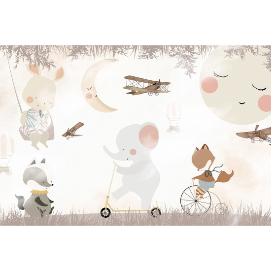 Panoramic Wallpaper - Wall Mural Children - Animals