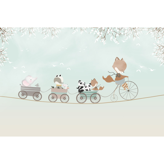 Panoramic Wallpaper - Wall Mural Children - Animals