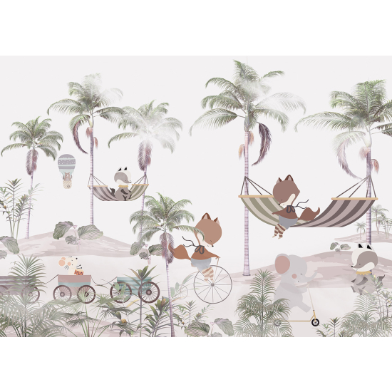 Panoramic Wallpaper - Wall Mural Children - Animals