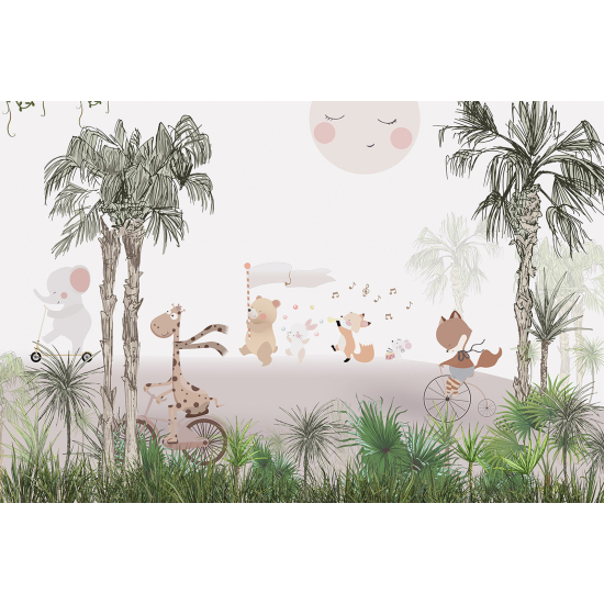 Panoramic Wallpaper - Wall Mural Children - Animals