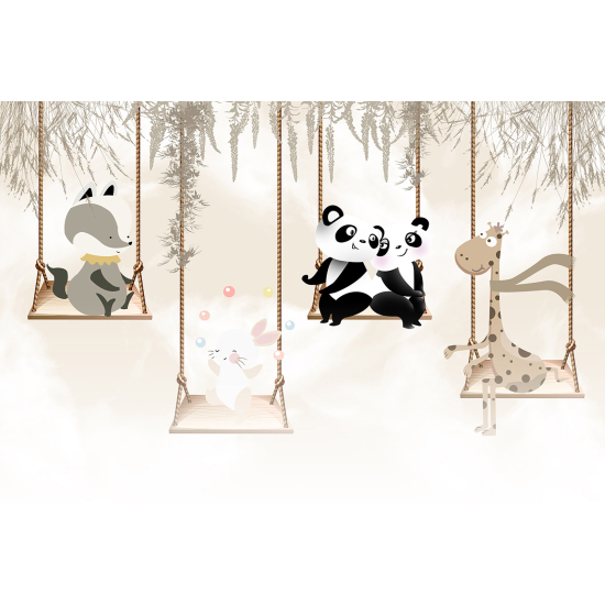 Panoramic Wallpaper - Wall Mural Children - Animals