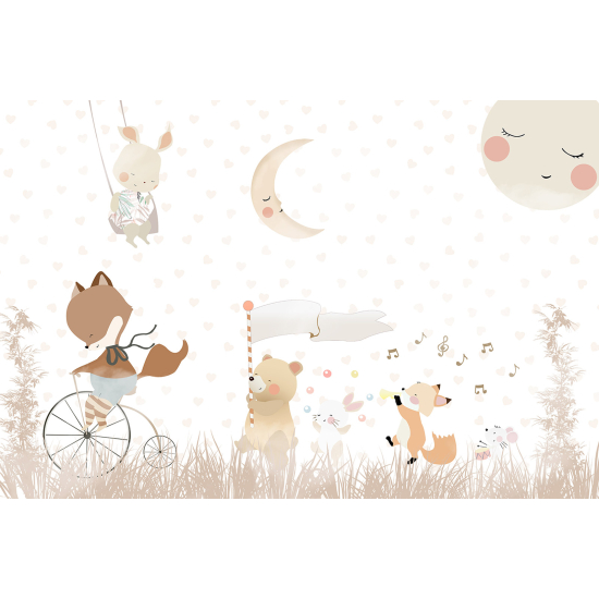 Panoramic Wallpaper - Wall Mural Children - Animals