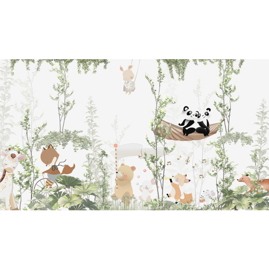 Panoramic Wallpaper - Wall Mural Children - Animals