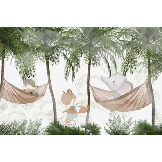 Panoramic Wallpaper - Wall Mural Children - Animals