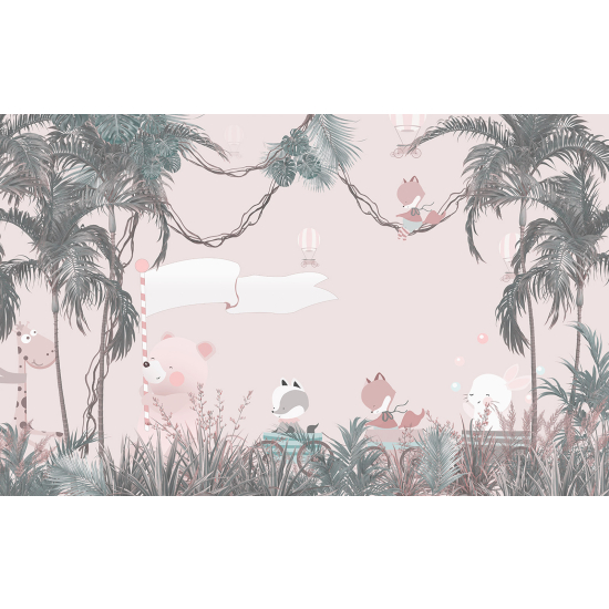 Panoramic Wallpaper - Wall Mural Children - Animals