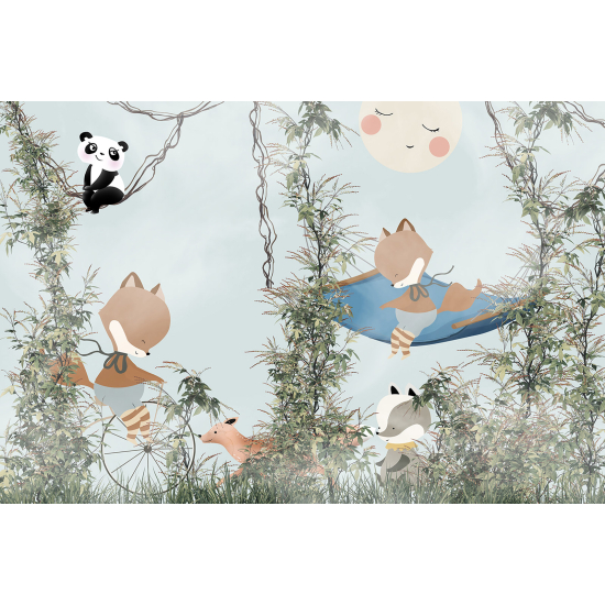 Panoramic Wallpaper - Wall Mural Children - Animals