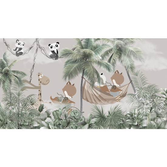 Panoramic Wallpaper - Wall Mural Children - Animals