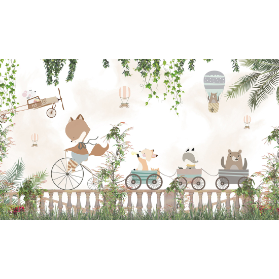 Panoramic Wallpaper - Wall Mural Children - Animals