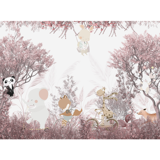 Panoramic Wallpaper - Wall Mural Children - Animals