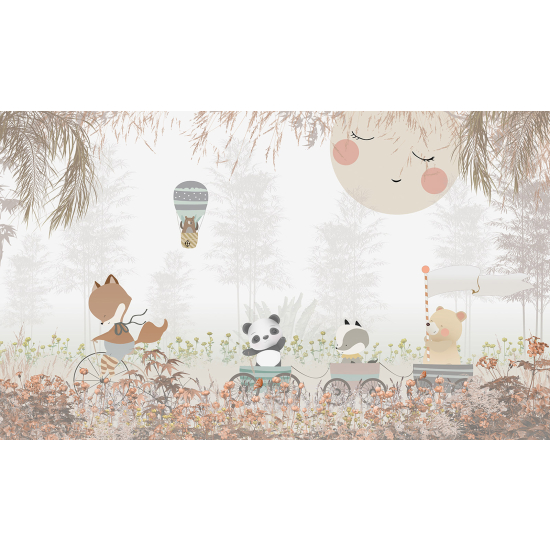 Panoramic Wallpaper - Wall Mural Children - Animals