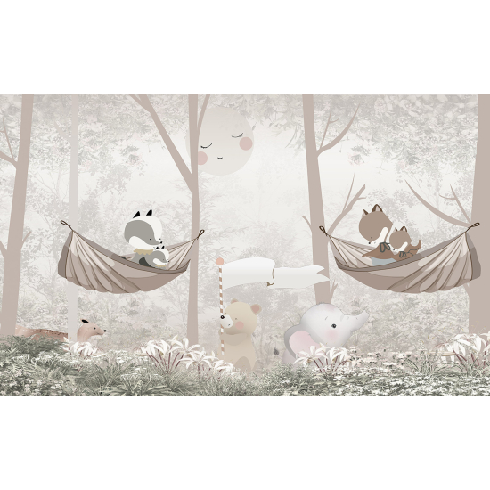 Panoramic Wallpaper - Wall Mural Children - Animals