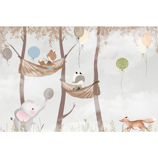 Panoramic Wallpaper - Wall Mural Children - Animals