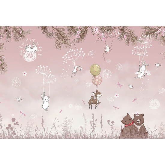 Panoramic Wallpaper - Wall Mural Children - Animals